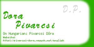 dora pivarcsi business card